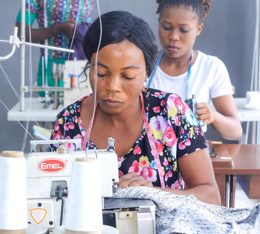 Girls sewing